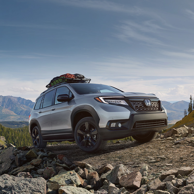 2020 Honda Passport exterior traveling on a rocky path