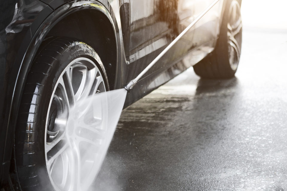 Car wash on a sunny day